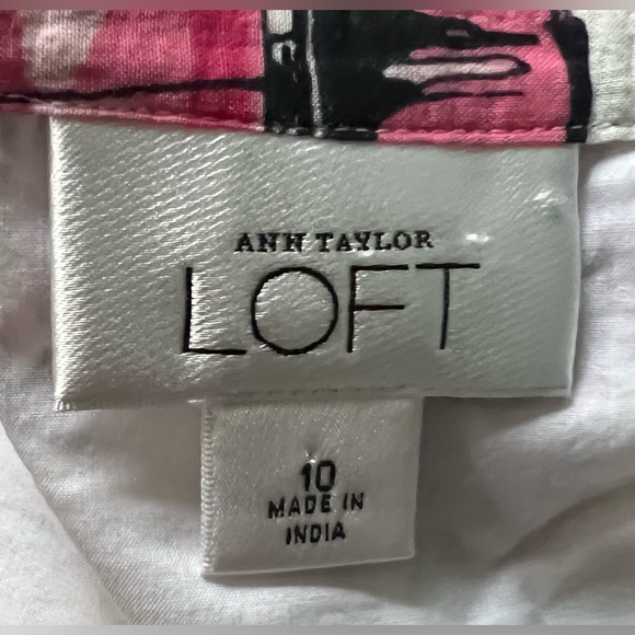 Ann Taylor Loft Skirt Perfume Print Pleated A-Line Side Zipper Lined (10) - Picture 8 of 10